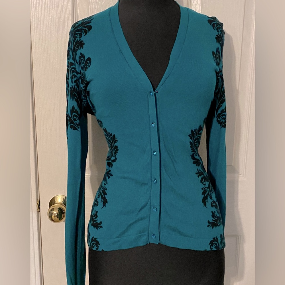 Teal cardigan sweater